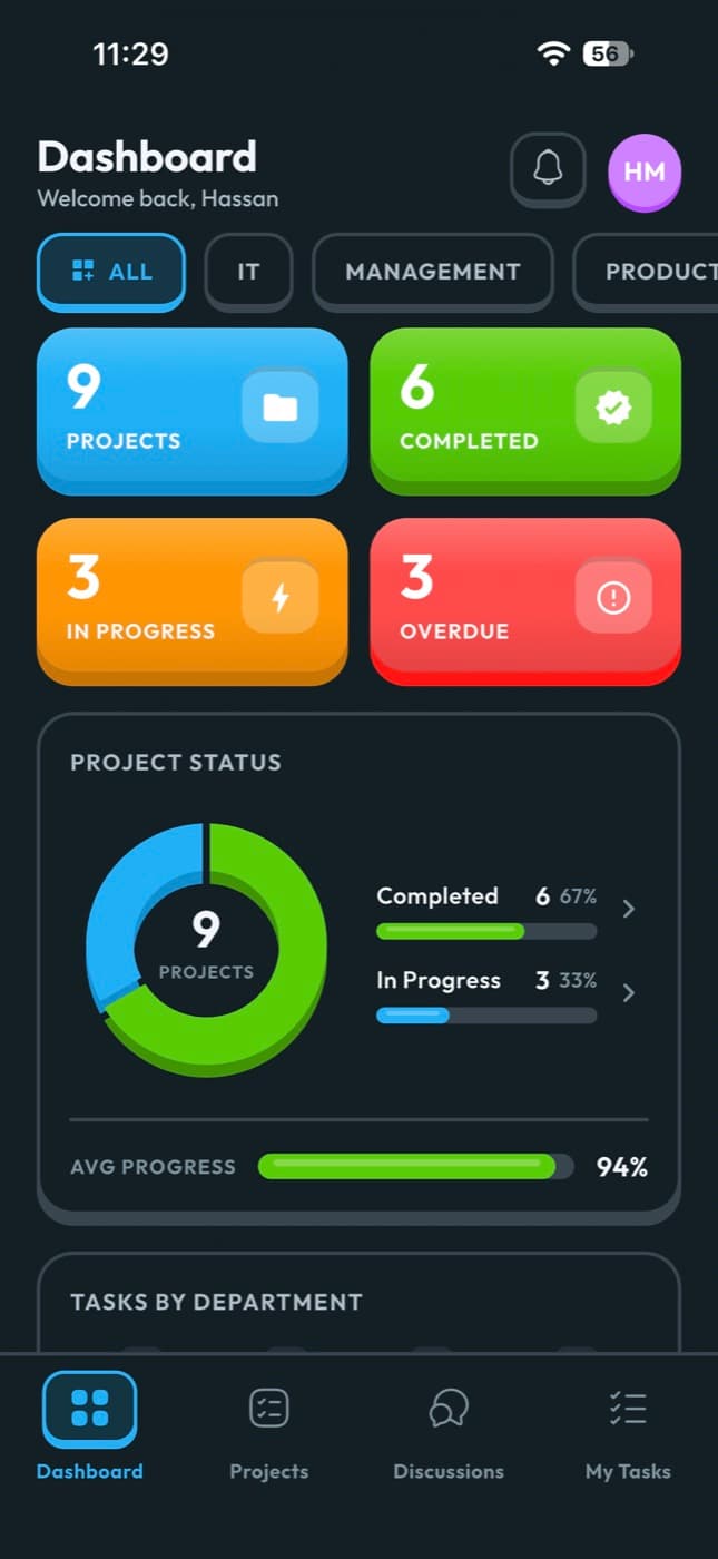 Innova PM app screen