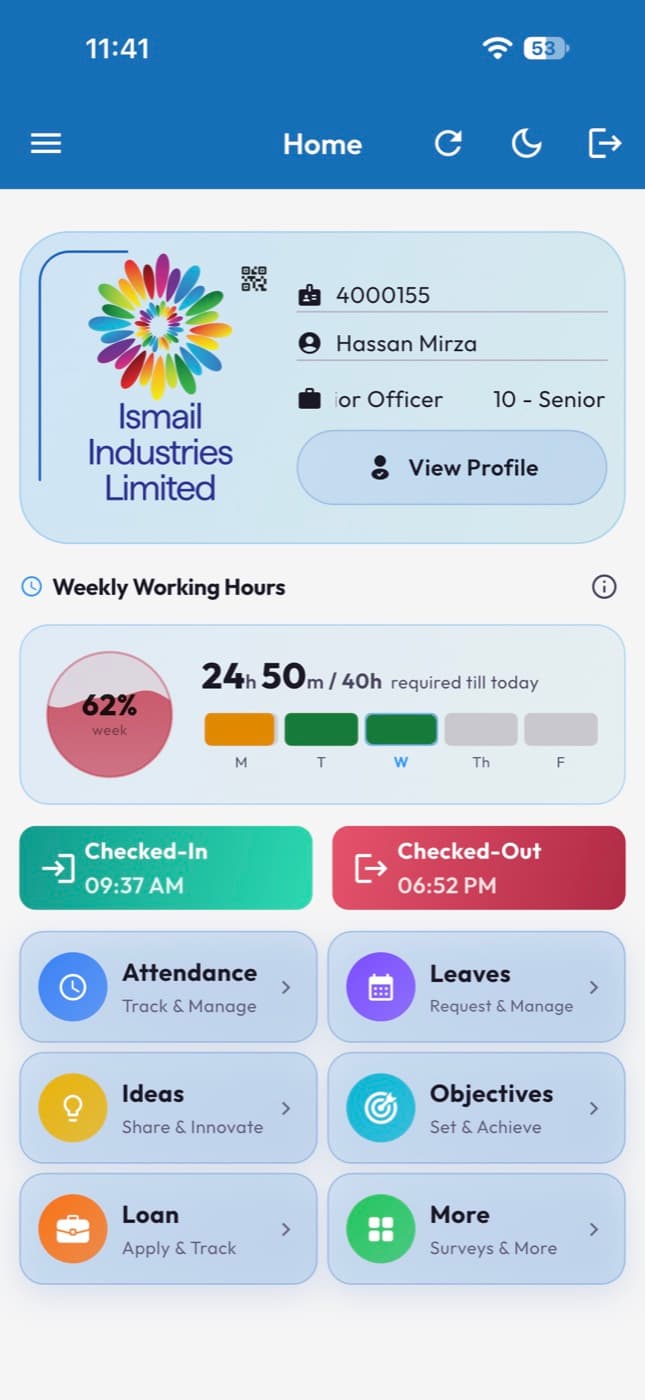 Ismail HR App app screen