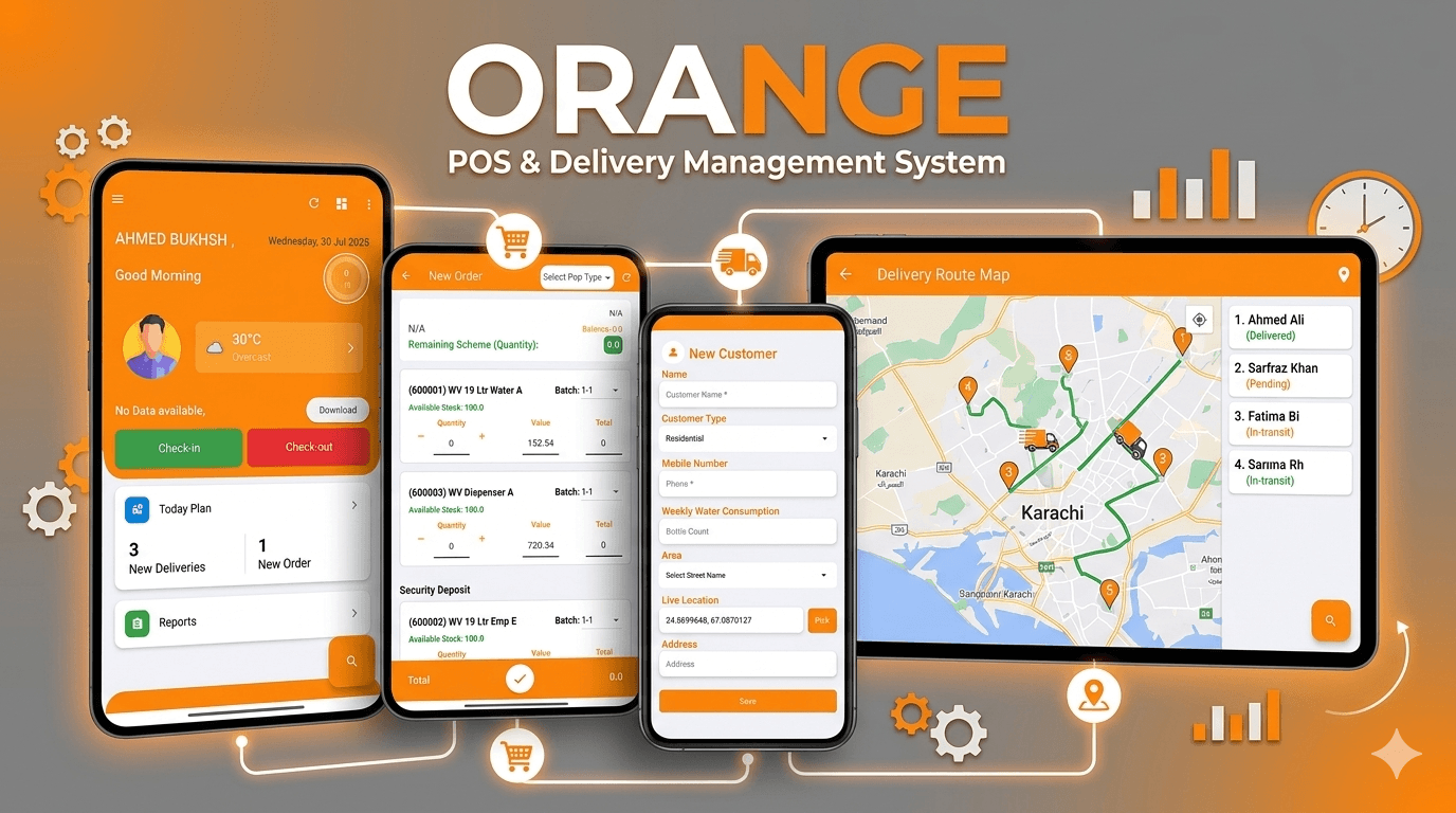 Orange POS & Delivery System screen 1